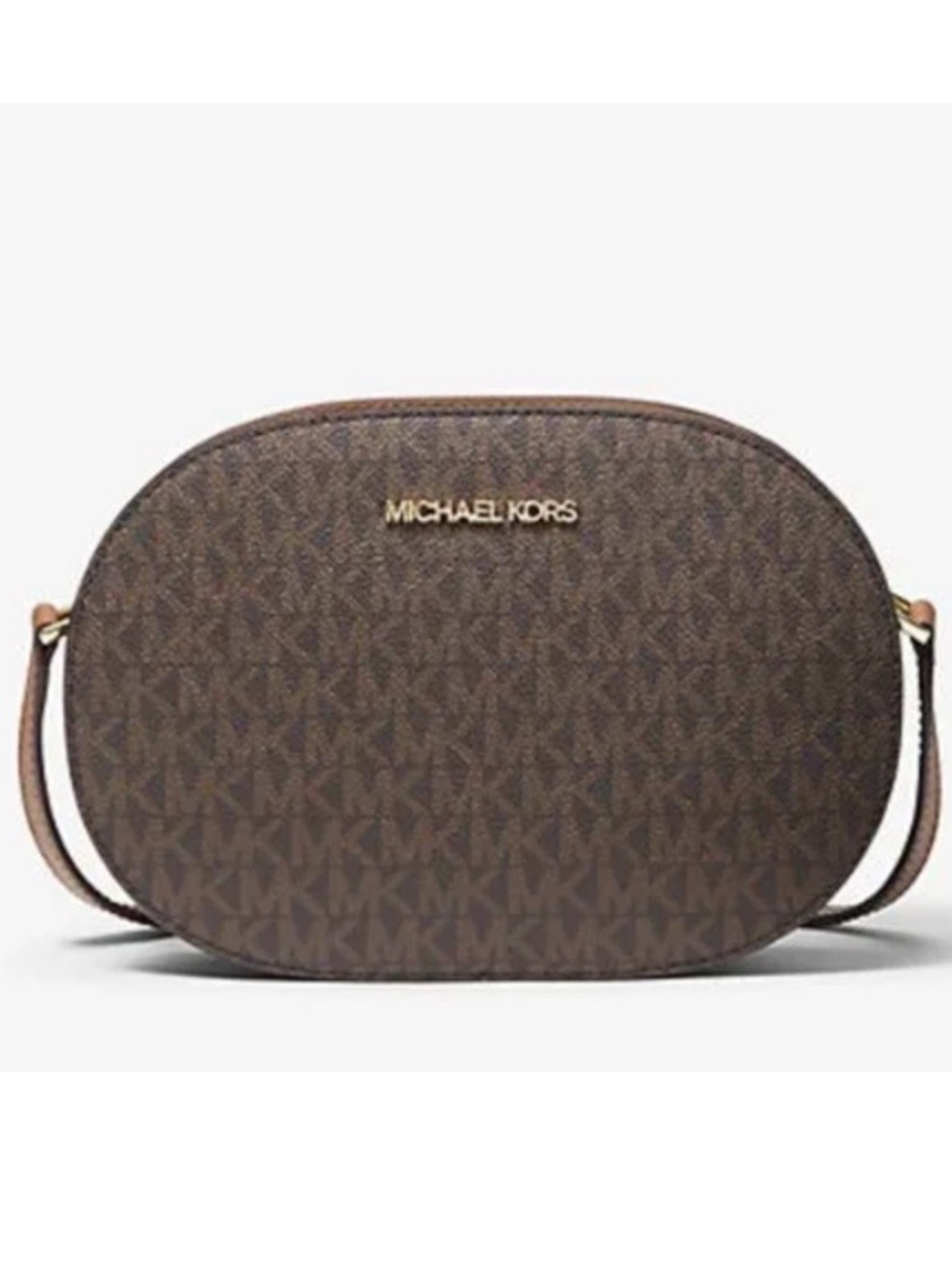 Michael Kors Brown Logo Crossbody Bag Jet Set Travel - Picture 1 of 16